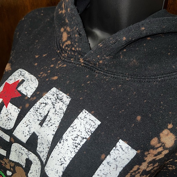 LAST CALL California Republic Black Tie Dye Splatter Hoodie Size L - Picture 12 of 14